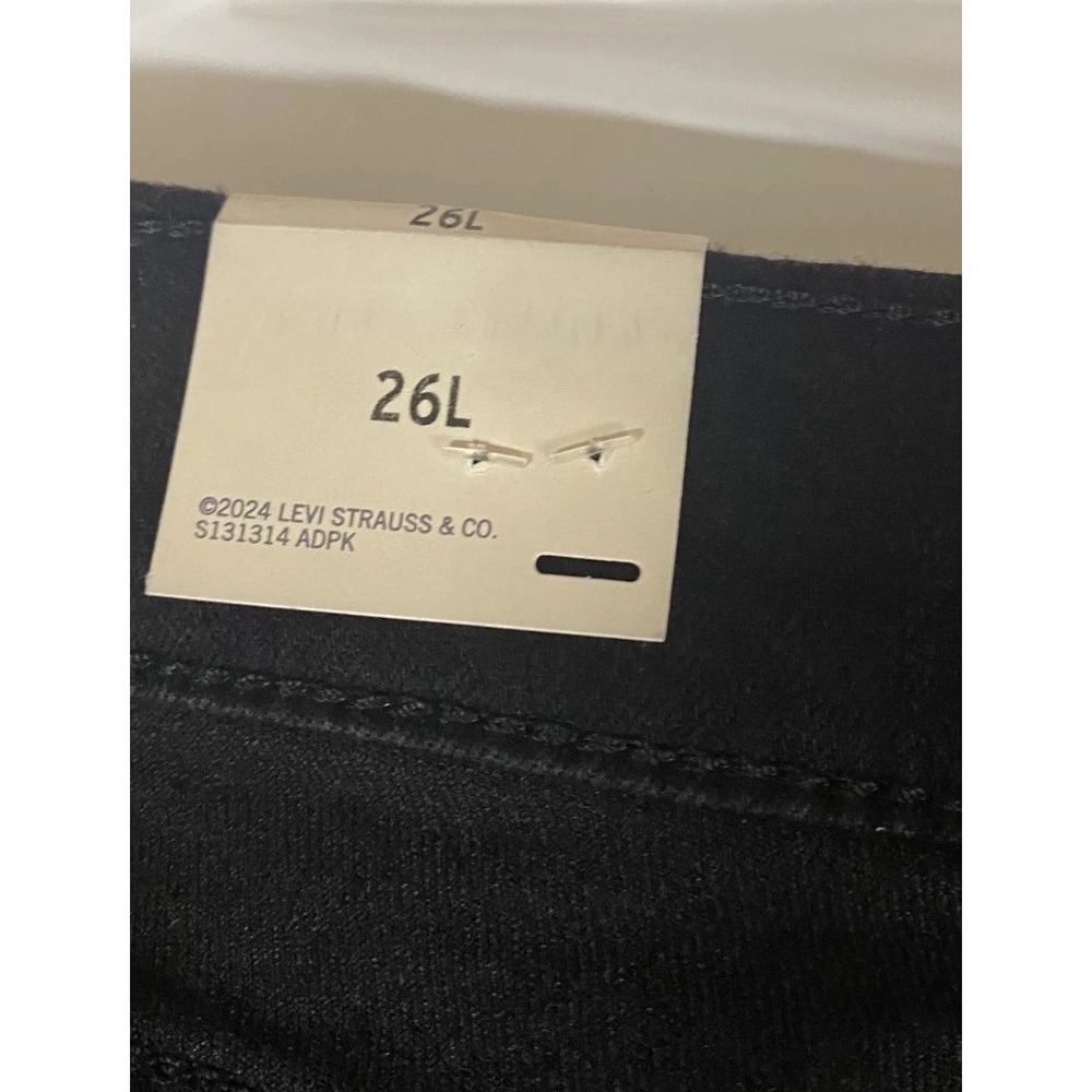 Levi Strauss Signature Jeans Womens 26L 38x34 Black Denim High Rise Straight Leg - Picture 9 of 15
